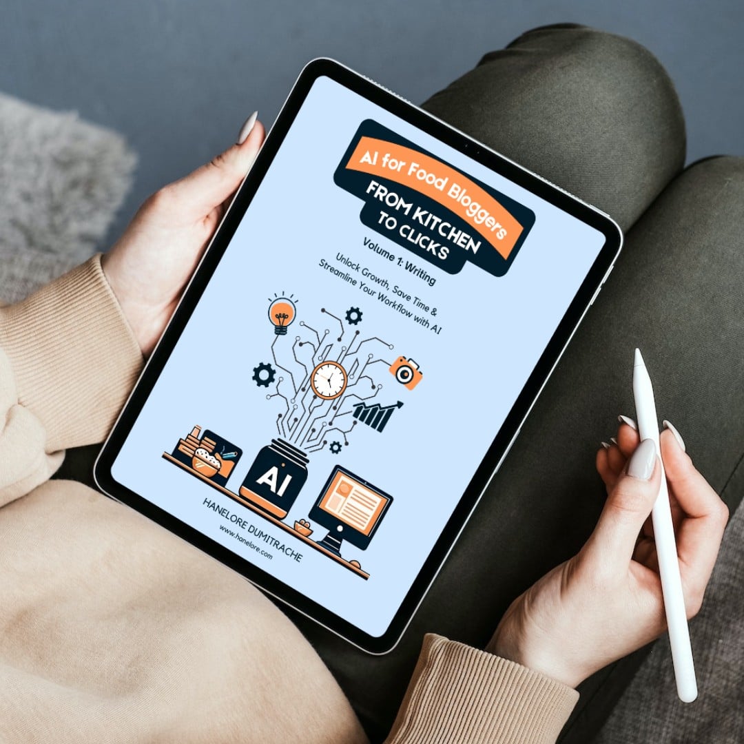 AI for food bloggers ebook mockup