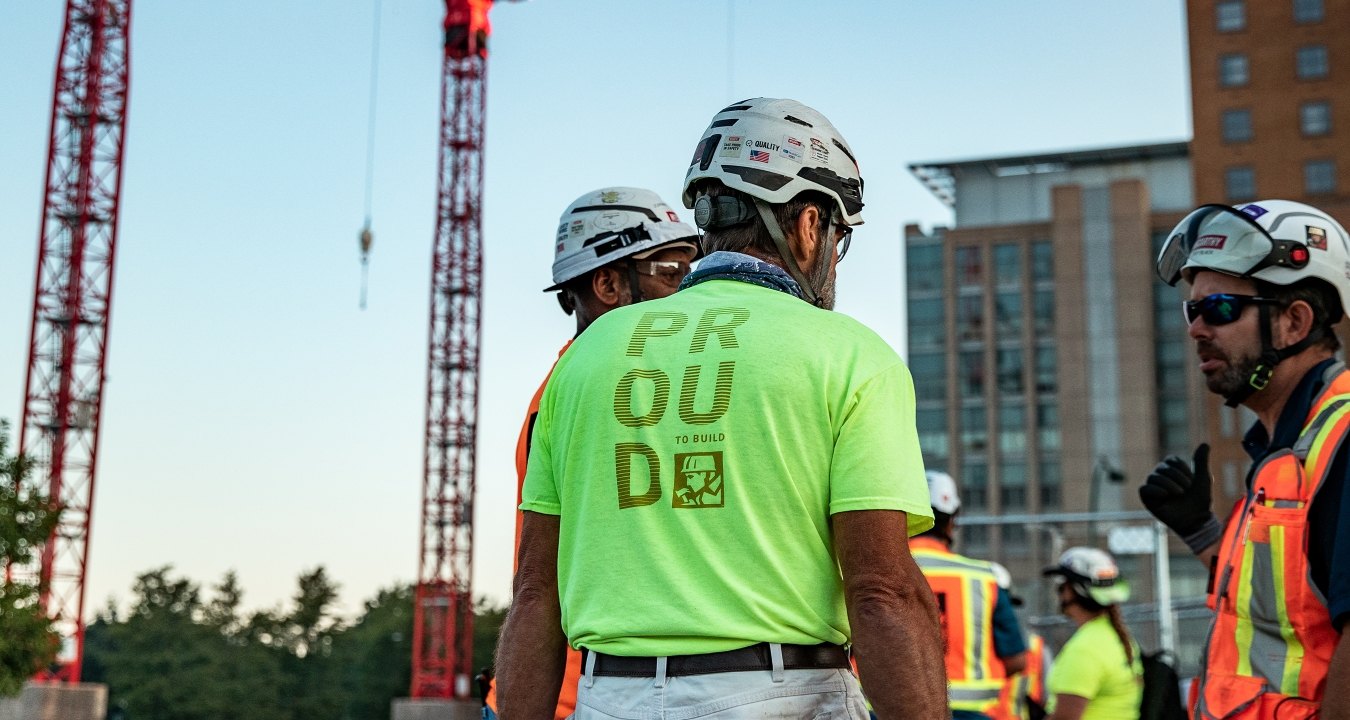 Construction workers on a jobsite.