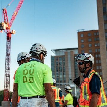Construction workers on a jobsite.