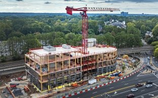 Construction site with a crane