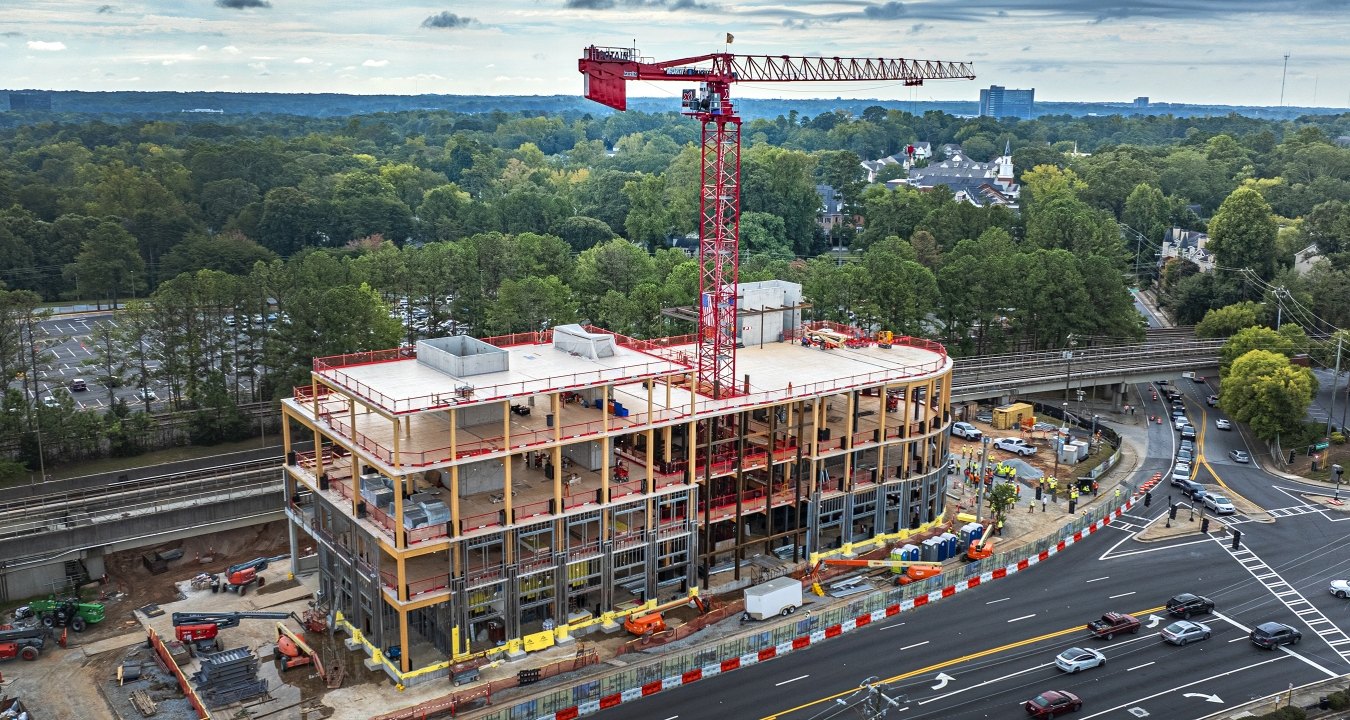 Construction site with a crane