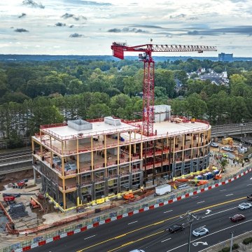 Construction site with a crane