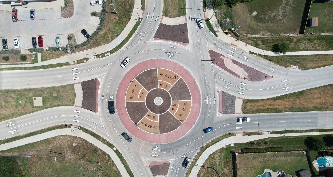 aerial view of harmon road