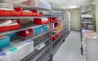 A medical supplies closet