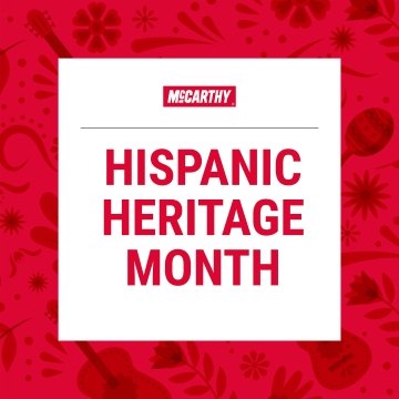 Graphic with text "Hispanic Heritage Month" with a themed texture related to HHM.