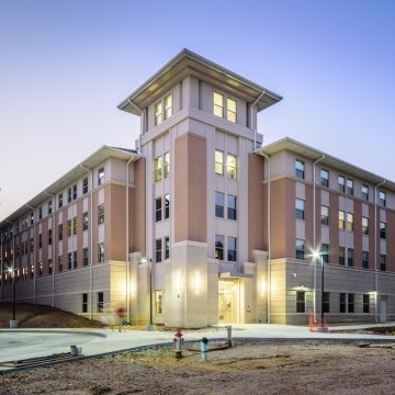 Exterior view of the student housing facility.