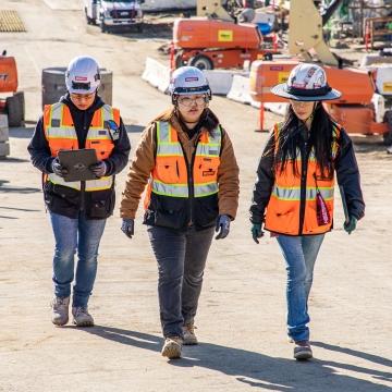 employees walking on jobsite