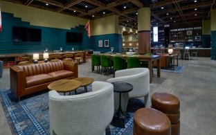 Nebraska Innovation Campus Scarlet Hotel lounge decor