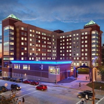 Exterior view of the student housing facility.