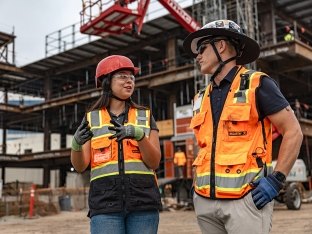 Construction workers on a jobsite.