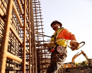 Person next to rebar.