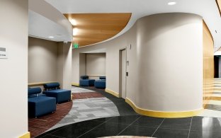 Lobby area with couches.